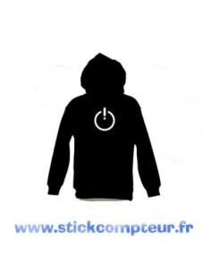 SWEAT-SHIRT capuche BOUTON BLANC