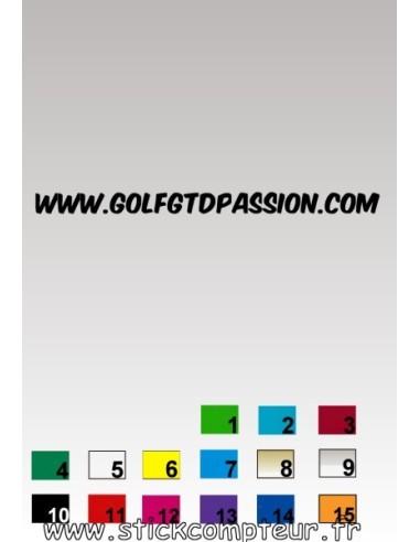 Autocollant GOLF GTD PASSION 6