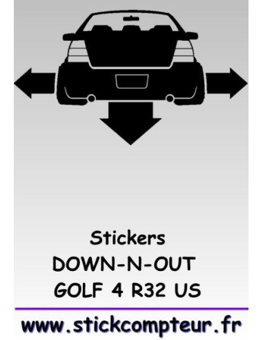 Stickers DOW-N-OUT GOLF 4 R32 US