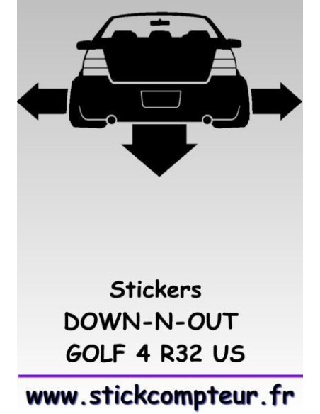 Stickers DOW-N-OUT GOLF 4 R32 US