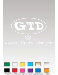 Autocollant GOLF GTD PASSION 4 BLANC