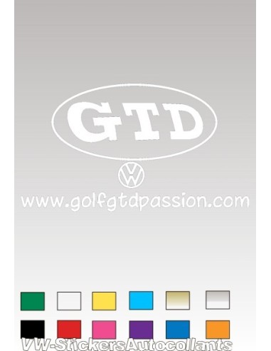 Autocollant GOLF GTD PASSION 4 BLANC