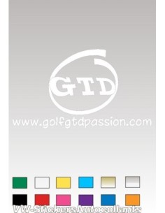 Autocollant GOLF GTD PASSION 5 BLANC