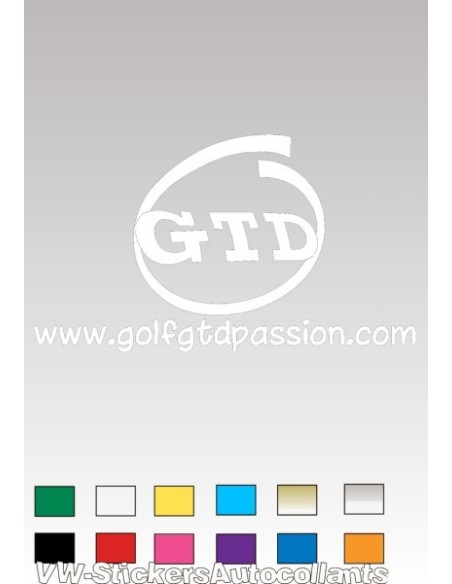 Autocollant GOLF GTD PASSION 5 BLANC