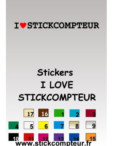 Stickers 1 I LOVE STICKCOMPTEUR