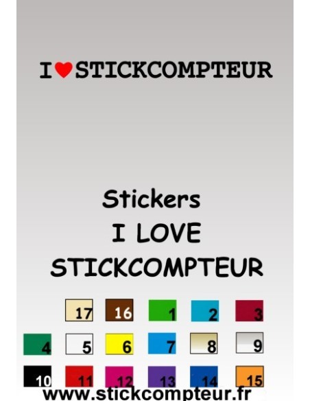 Stickers 1 I LOVE STICKCOMPTEUR