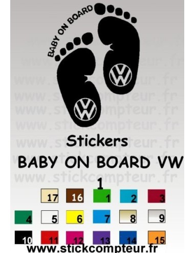Stickers BABY ON BOARD VW 1