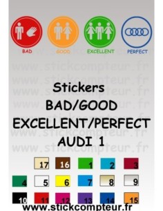 BAD/GOOD/EXCELLENT/PERFECT AUDI 1 Stickers*
