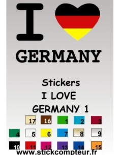 Stickers I LOVE GERMANY 1