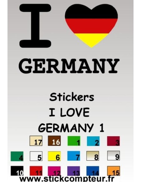 Stickers I LOVE GERMANY 1