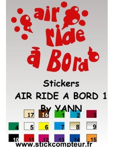 Stickers AIR RIDE A BORD By YANN
