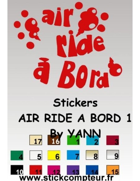 Stickers AIR RIDE A BORD By YANN