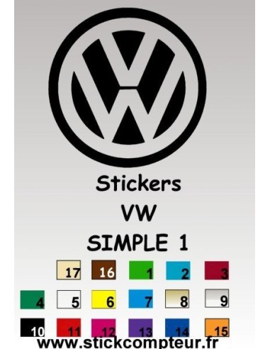 VW SIMPLE 1 VOLKSWAGEN LOGO STICKERS
