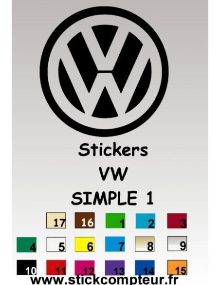 VW SIMPLE 1 VOLKSWAGEN LOGO STICKERS