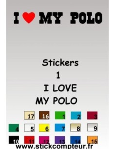 Stickers 1 I LOVE MY POLO