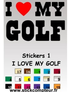 Stickers 1 I LOVE MY GOLF