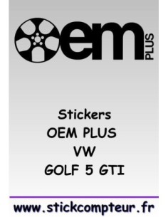 1 stickers OEM PLUS VW GOLF 5 GTI