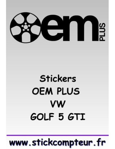 1 stickers OEM PLUS VW GOLF 5 GTI
