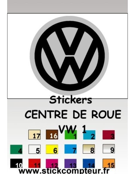 4 Stickers Centre de jantes VW 1