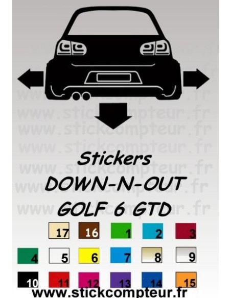 Stickers DOW-N-OUT GOLF 6 GTD
