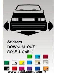 Stickers DOW-N-OUT GOLF 1 CAB 1