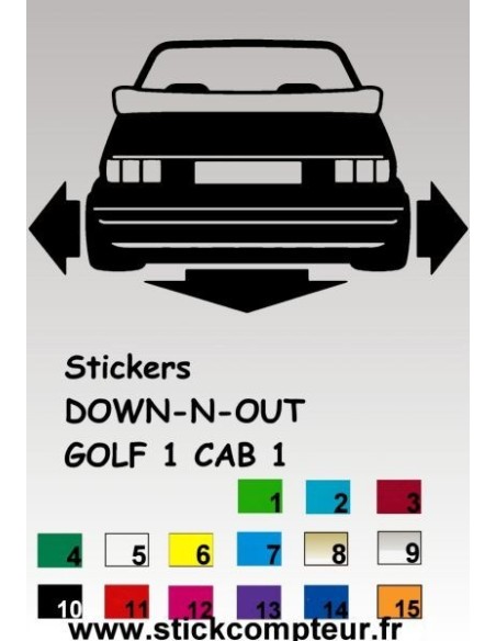 Stickers DOW-N-OUT GOLF 1 CAB 1