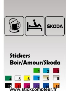 Stickers VW Boire/Amour/skoda