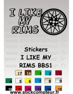 Stickers I LIKE MY RIMS BBS 1