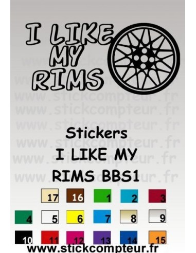 Stickers I LIKE MY RIMS BBS 1