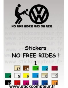 Stickers NO FREE RIDES 1