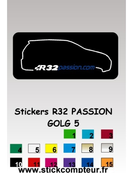 R32 PASSION GOLF 5 Stickers *