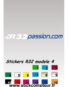 R32 PASSION modele 4 STICKERS*