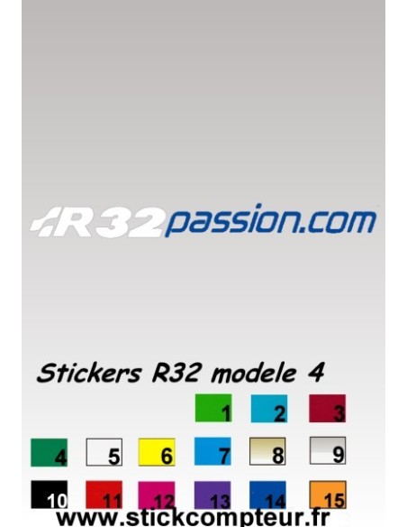 R32 PASSION modele 4 STICKERS*