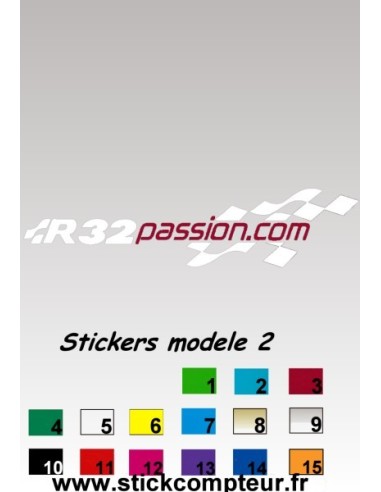 Stickers R32 PASSION modele 2*