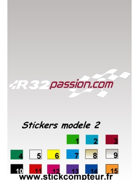 Stickers R32 PASSION modele 2*