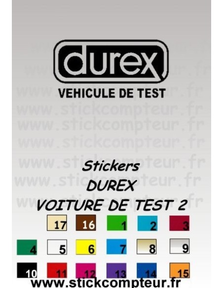 DUREX VEHICULE DE TEST 2 STICKERS *