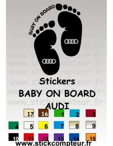 Stickers BABY ON BOARD AUDI 1
