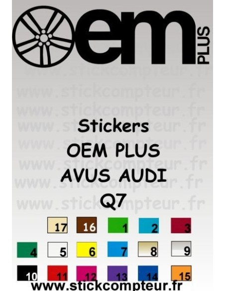 1 stickers OEM PLUS AUDI AVUS Q7