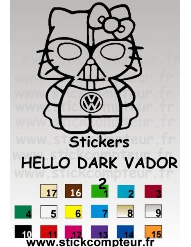 HELLO DARK VADOR 2 Stickers *