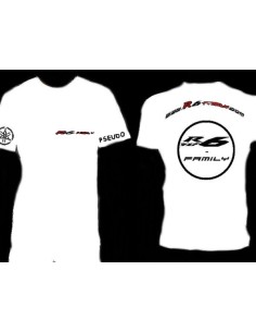t-shirt r6 family BLANC FEMME (avec pseudo sur manche gauche ou diapason sur manche droite)