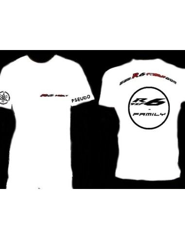 t-shirt r6 family BLANC FEMME (avec pseudo sur manche gauche ou diapason sur manche droite)