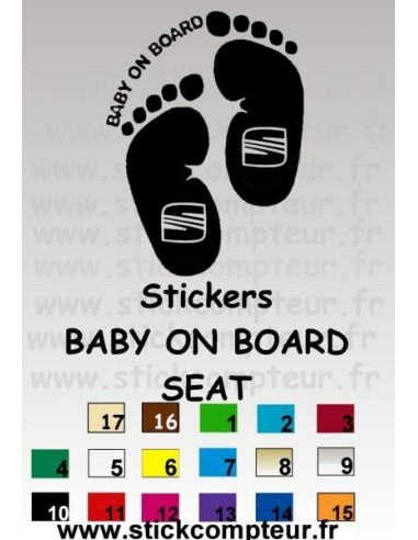 Stickers BABY ON BOARD SEAT 1