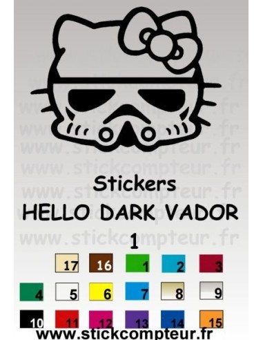 HELLO DARK VADOR 1 stickers *
