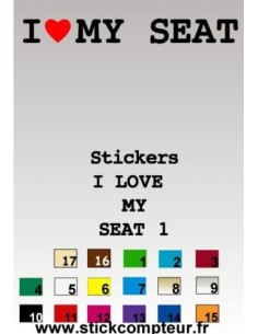 Stickers 1 I LOVE MY SEAT