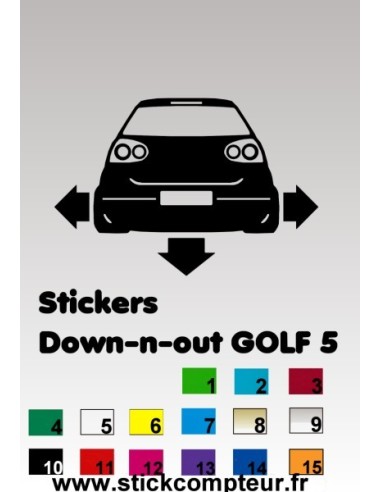 1 stickers Down-n-out GOLF 5