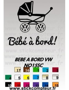 BEBE A BORD VW NO15SC stickers*