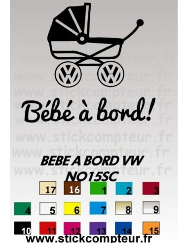 BEBE A BORD VW NO15SC stickers*