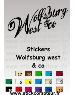 Stickers wolfsburg west & co fond noir