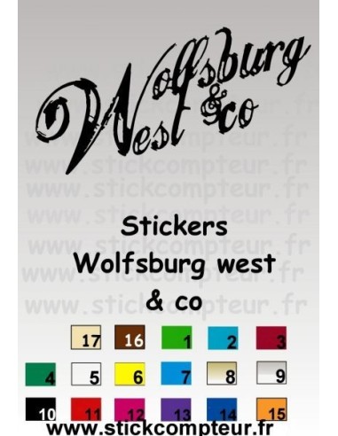 Stickers wolfsburg west & co fond noir