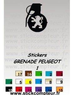 1 Stickers GRENADE PEUGEOT 1